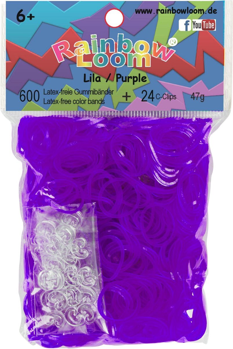 Rainbowloom Elastiekjes - Rubber Bands Lila - 600 stuks