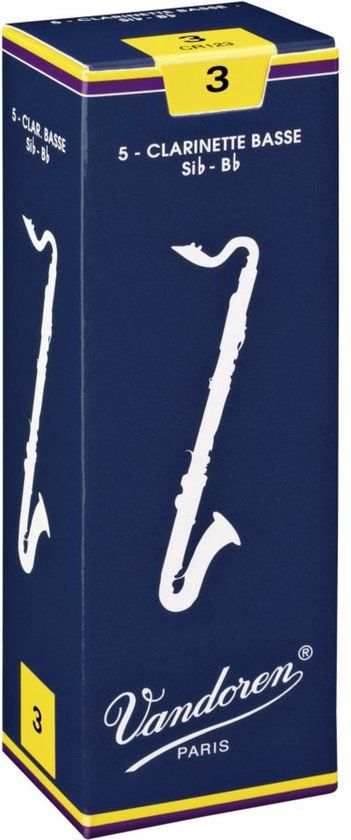 Vandoren CR123 Bass Clarinet Reed - Basklarinet riet (5 stuks)