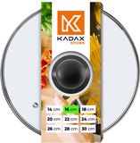 KADAX Couvercle en verre, couvercle résistant à la chaleur avec poignée en plastique, trou vapeur, couvercle de casserole, couvercle universel pour casseroles et marmites, en différentes tailles, rond (16cm)
