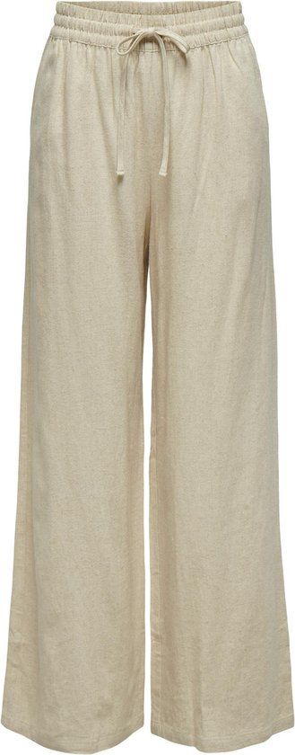 JDY JDYSAY HW LINEN WIDE Broek Dames - Oatmeal Melange - Maat M/32