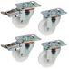 Dörner + Helmer Set van 4 transporttoestellen stuurwielen 80 mm PP, plaat 100 x 85 mm, rolmix, draagkracht 300 kg/set