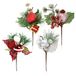 com-four® arrangement de 4 pièces, branches décoratives idéales pour la décoration de Noël, un bel ornement pour la pièce, embellit également les cadeaux, convient aux couronnes et aux arrangements floraux (à faire soi-même)