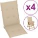 vidaXL Tuinstoelkussens 4 stuks hoge rug 120x50x3 cm stof beige