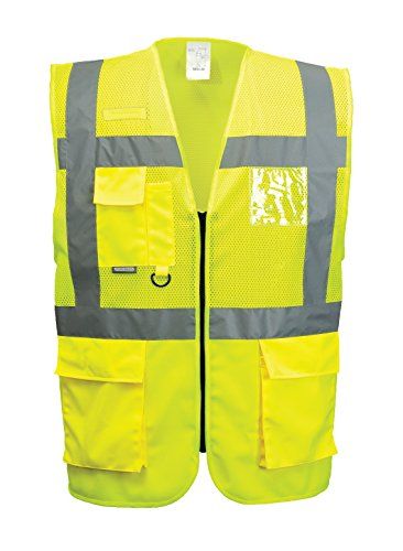 Portwest C496 Madrid Uitvoerend MeshVest Mesh 2 Opgezette Zakken Polyester