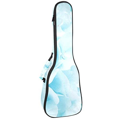 Mersov Concert Ukelele Rugzak, Heavy Duty Ukulele Case Bag met Opslag, Sopraan Concert Tenor Ukelele 10 MM Gewatteerde Tas Blauweregen Bloemen Blauw Mooi