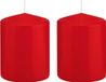 Trend Candles Bougie cylindrique/bougie tronc - 2x - Rouge - 6 x 8 cm - 29 heures de combustion
