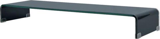 vidaXL TV-meubel/monitorverhoger - Zwart - 100x30x13 cm - Glas