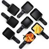 Merkloos Raclette Raclette pannetjes - 8 stuks - Antiaanbaklaag - Hittebestendige handgreep