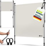 Auvent à pince Protection solaire verticale 120 x 310 cm Beige Sans perçage Protection contre les regards indiscrets