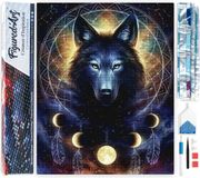 Figured'Art Kit de peinture diamant Adultes 40x50 cm Loup Sombre