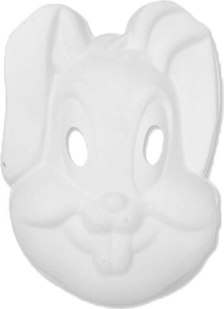 Witbaard Masker konijn (papier maché) - wit