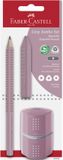 Faber-Castell Jumbo GRIP Potloodset, B, Roze, Blisterkaart