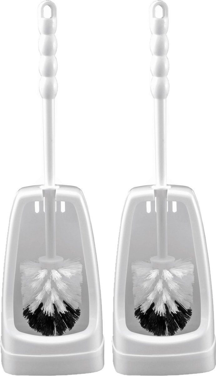 Sorx Toiletborstel en houder - 2 stuks - Wit kunststof