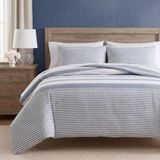 Nautica Omkeerbare katoenen beddengoed set, designer huisdecoratie, blauw, Twin