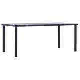 VidaXL Eettafel 180x90x75 cm MDF Zwart en Betongrijs