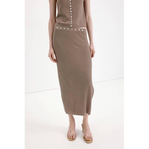 Mango midi rok bruin