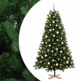 vidaXL Kunstkerstboom met kerstbal 180 cm 300 LED's Warmwit PVC Groen