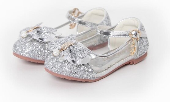 Frozen Elsa Anna Silver Princess Shoes Size 32 + Wand/Crown - Girls' Dress Up