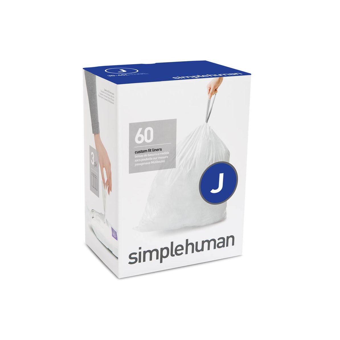 simplehuman CW0259 Afvalzakken - 45 l - Wit - 60 stuks