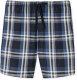 Schiesser Heren Mix+Relax Woven Pyjamabroek Kort Check Blauw