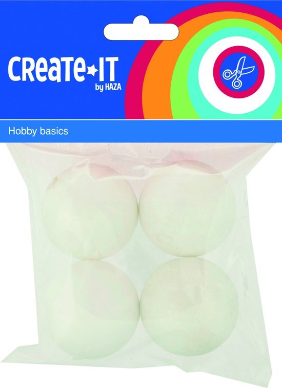 Haza original Knutselset Create It - Bollen 40 Mm Wit 4 Stuks