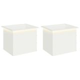 vidaXL Jardinière de jardin avec LED 2 pc Blanc 50 x 60 x 48 cm Acier