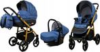BabyLux® Axel | Set 3en1 poussette | Jeans | Poussette combinée | Ensemble de poussette | Poussette + Nacelle