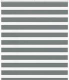 vidaXL Zebra rolgordijn 135x100 cm stofbreedte 130,9 cm donkergrijs