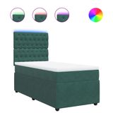 vidaXL Boxspringbed met matras, donkergroen, 90x200 cm, fluweel
