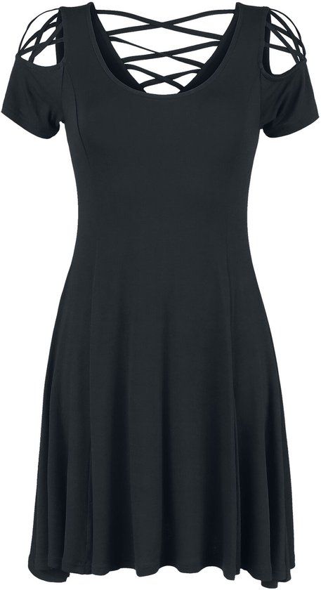 Black Premium by EMP Zwart jurkje met vetersluiting - Dames - XL