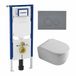 Geberit QeramiQ Dely Swirl Toiletset - 36.3x51.7cm - Geberit UP720 Duofix Sigma inbouwreservoir - 35mm zitting - bedieningsplaat licht grijs - ronde knoppen - mat wit