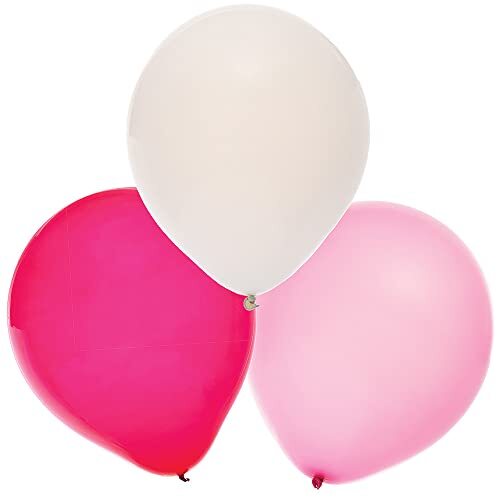 Baker Ross Baker Ross FX506 Rode, Roze en Witte Feestballonnen - Pak van 30, Latex Ballonnen voor Verjaardagsfeestjes en Vieringen