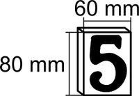 btv Nummer 6, messing, hoog, 8 cm, merk