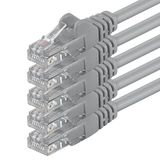 1aTTack.de CAT.6 CAT6 Ethernet LAN-netwerkkabel 2m grijs 5 stuks
