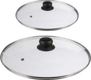 Secret de Gourmet Universele pannendeksels - set van 2x st - glas - voor pannen dia 16 en 29,5 cm