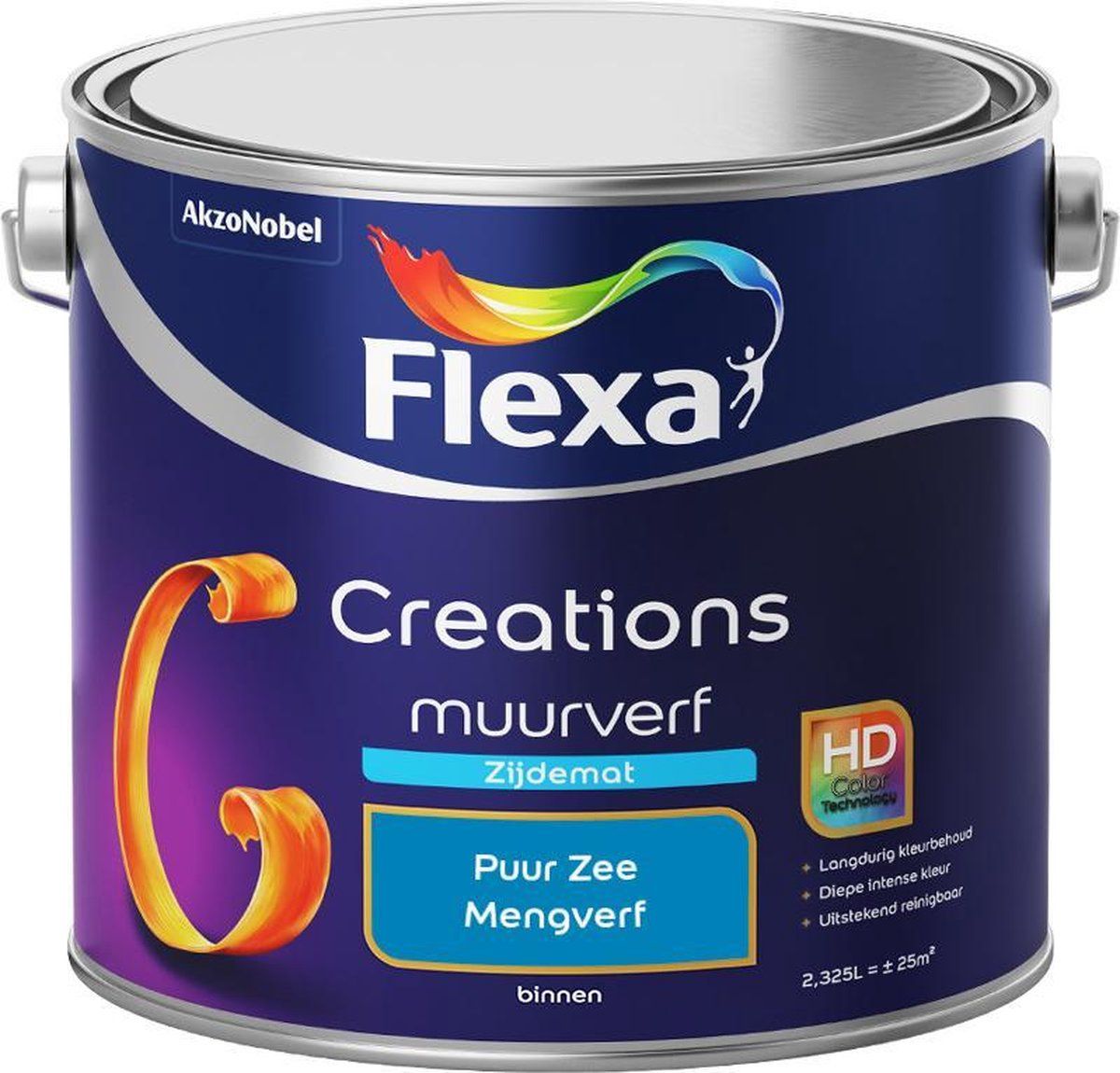 FLEXA Creations Muurverf Zijde Mat - Puur Zee - 2,5 liter