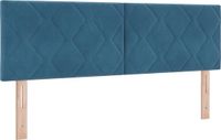 vidaXL - LED - Hoofdbord - Donkerblauw - 160 cm - Fluweel