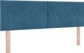 vidaXL - LED - Hoofdbord - Donkerblauw - 160 cm - Fluweel