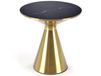 Table basse ronde aspect marbre noir 50cm