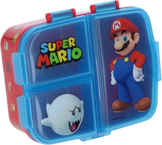 stor Nintendo Super Mario Kinderlunchbox – Broodtrommel met 4 vakken