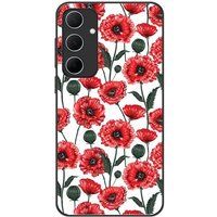 Samsung Galaxy A35 Fleurs de pavot Verstevigd hoesje met sublimatie bedrukking