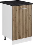 Vicco Keukenonderkast R-Line, Artisanaal eiken/Wit, 50 cm antraciet werkblad