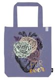 moses. Shopper Forever Romantasy draagtas van 100% katoen, grote boekentas in New Adult design, anatomisch hart, lila, Eén maat, Retro