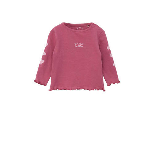 s.Oliver s.Oliver baby longsleeve met printopdruk donkerroze