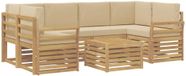 vidaXL - Buiten - bank - set - 7 - st - Wit - en - Beige - Polyester