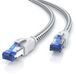 Primewire LAN-kabel CAT 8, Patchkabel, 40 Gbit/s, Netzwerkkabel, S/FTP, doppelte Abschirmung, RJ45-Stecker, Baumwollummantelung, Knickschutz, vergoldete Kontakte, 1 Stück, 2 Meter, Weiß