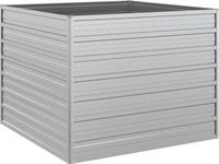 vidaXL Verhoogde Plantenbak 100x100x77 cm Gegalvaniseerd Staal Zilver