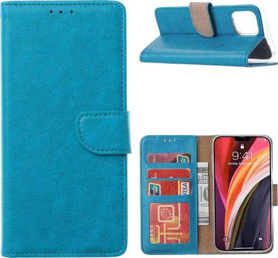 BixB iPhone 12 Pro Max Hoesje met Pasjeshouder - Blauw