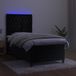 Maison Exclusive - Lit boxspring avec matelas et éclairage LED, noir, 90x200 cm, velours