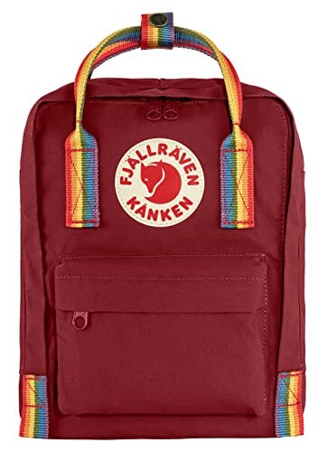 Fjällräven 23621 Kånken Rainbow Mini Sportrugzak Unisex - Volwassenen Ox Red Rainbow Patroon One Size, Ox rood regenboogpatroon, Eén maat, Sportief